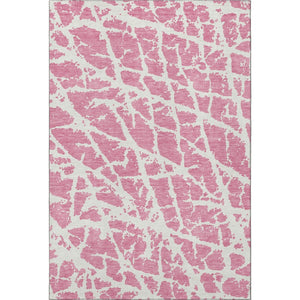 HomeRoots 10' Pink and Ivory Abstract Area Rug – Washable, UV-Protected, Stain-Resistant for Modern Spaces 646578