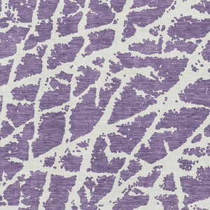 HomeRoots 8' X 10' Purple & Ivory Abstract Area Rug – Washable, UV Protected, Durable & Ideal For Family Spaces 646582