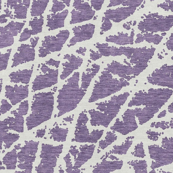 HomeRoots 8' X 10' Purple & Ivory Abstract Area Rug – Washable, UV Protected, Durable & Ideal For Family Spaces 646582