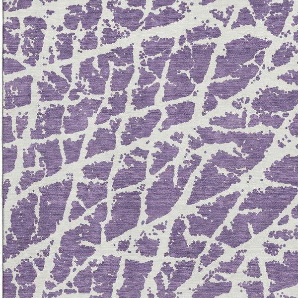 HomeRoots 8' X 10' Purple & Ivory Abstract Area Rug – Washable, UV Protected, Durable & Ideal For Family Spaces 646582
