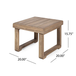 English Elm Christopher Knight Home® - WESTCHESTER Acacia Side Table Brown Rustic Outdoor Accent Table 20x20x15.75 Durable Patio Charm 69077.00BBGE