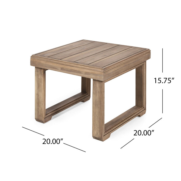 English Elm Christopher Knight Home® - WESTCHESTER Acacia Side Table Brown Rustic Outdoor Accent Table 20x20x15.75 Durable Patio Charm 69077.00BBGE