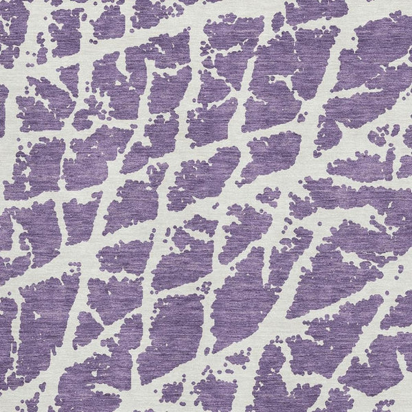 HomeRoots 9' X 12' Purple and Ivory Abstract Area Rug - Stylish, Washable, UV-Protected for Modern Homes 646583