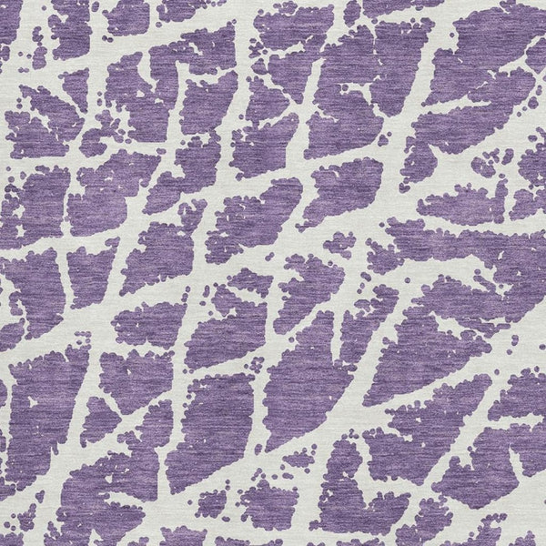 HomeRoots 10' X 14' Purple and Ivory Abstract Area Rug - Washable, UV-Protected, Stylish for High-Traffic Areas 646584