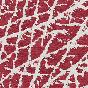 HomeRoots 5' X 8' Red And Ivory Abstract Washable Area Rug - Durable, Stain-Resistant, UV-Protected Design! 646586