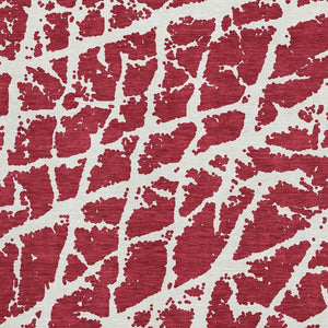 HomeRoots 8' x 10' Red and Ivory Abstract Washable Area Rug - UV Protected, Stain Resistant, Modern Style! 646588