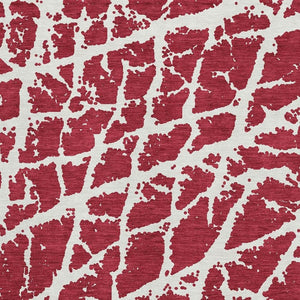 HomeRoots 9' X 12' Red And Ivory Abstract Area Rug – Washable, UV Protected, Durable for Homes with Kids & Pets 646589