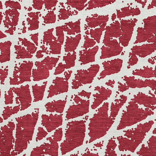 HomeRoots 9' X 12' Red And Ivory Abstract Area Rug – Washable, UV Protected, Durable for Homes with Kids & Pets 646589