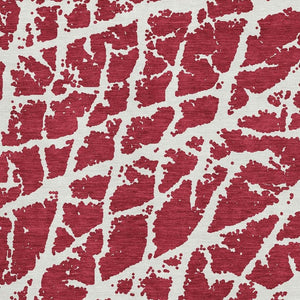 HomeRoots 10' X 14' Red And Ivory Abstract Area Rug - UV Protected, Washable, Durable & Kid-Friendly Decor Solution 646590