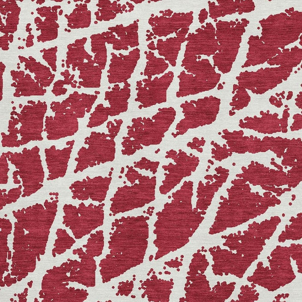 HomeRoots 10' X 14' Red And Ivory Abstract Area Rug - UV Protected, Washable, Durable & Kid-Friendly Decor Solution 646590