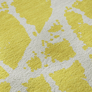 HomeRoots 5' X 8' Washable Yellow & Ivory Abstract Area Rug with UV Protection – Durable, Stylish, Pet-Friendly! 646598