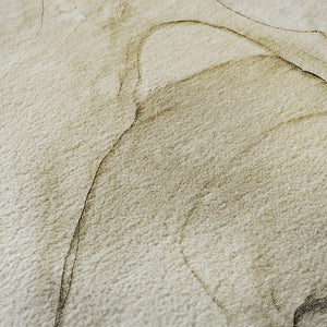 HomeRoots 5' X 8' Beige & Ivory Abstract Area Rug - Washable, Stain Resistant, UV Protected for Modern Homes 646604