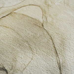 HomeRoots 5' X 8' Beige & Ivory Abstract Area Rug - Washable, Stain Resistant, UV Protected for Modern Homes 646604