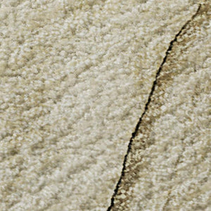 HomeRoots 8' X 10' Beige And Ivory Abstract Washable Area Rug - UV Protected, Durable, Modern Design for Homes 646606