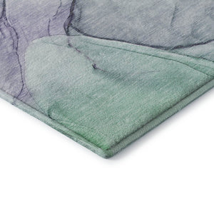 HomeRoots 10' Blue and Green Abstract Washable Area Rug - Durable, UV-Protected, Stain-Resistant Design for Homes 646614