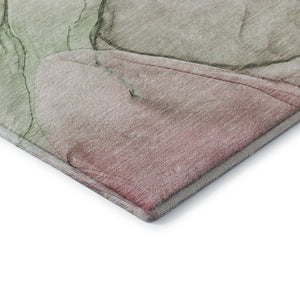 HomeRoots 5' X 8' Blush and Ivory Abstract Rug - Washable, UV Protected, Stain Resistant for Busy Homes 646616