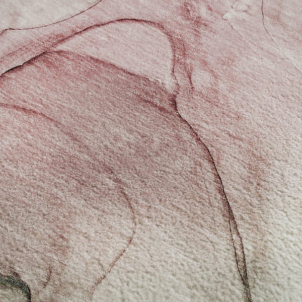 HomeRoots 5' X 8' Blush and Ivory Abstract Rug - Washable, UV Protected, Stain Resistant for Busy Homes 646616