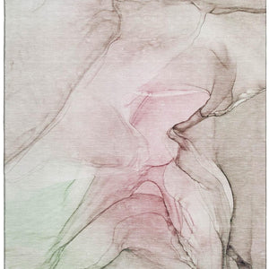 HomeRoots 9' X 12' Blush and Ivory Abstract Area Rug - Stylish, Washable, UV-Protected for Busy Homes! 646619