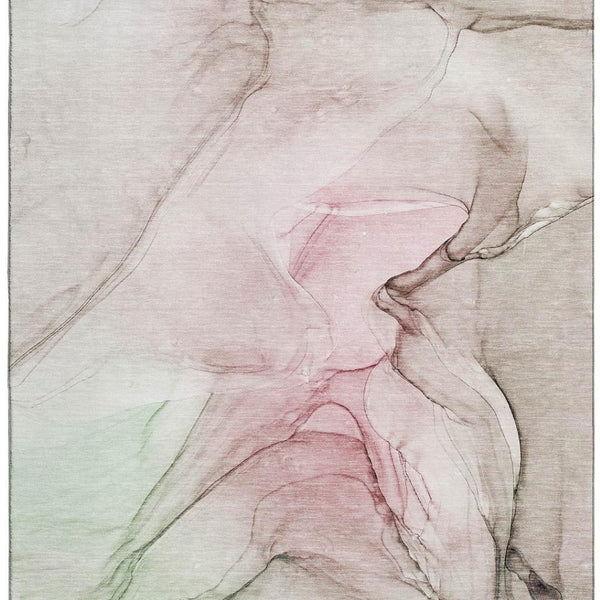 HomeRoots 9' X 12' Blush and Ivory Abstract Area Rug - Stylish, Washable, UV-Protected for Busy Homes! 646619