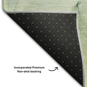 HomeRoots 5' X 8' Green And Ivory Abstract Area Rug - Washable, Stain-Resistant, UV Protected for Modern Homes 646628