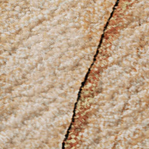 HomeRoots 5' X 8' Vibrant Orange and Ivory Abstract Washable Area Rug with UV Protection for Modern Homes 646634