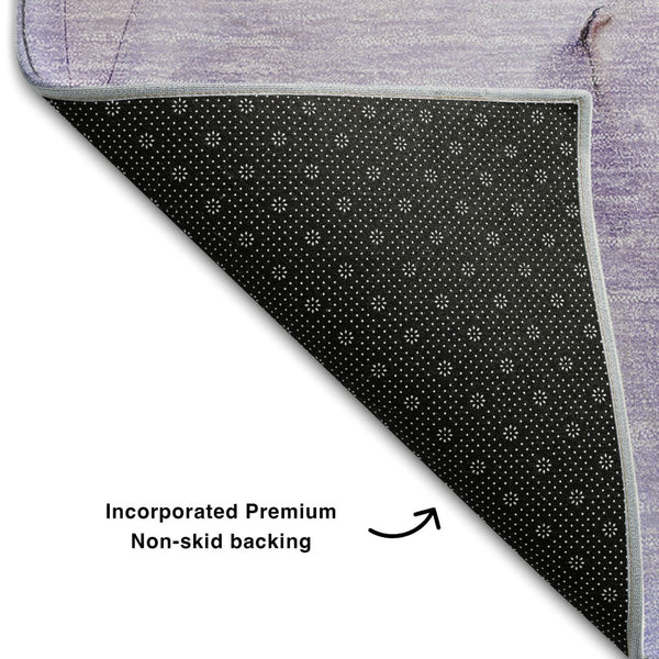 HomeRoots 5' X 8' Purple and Ivory Abstract Area Rug - Durable, Washable, Stain-Resistant with UV Protection! 646646