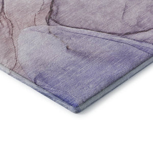 HomeRoots 5' X 8' Purple and Ivory Abstract Area Rug - Durable, Washable, Stain-Resistant with UV Protection! 646646