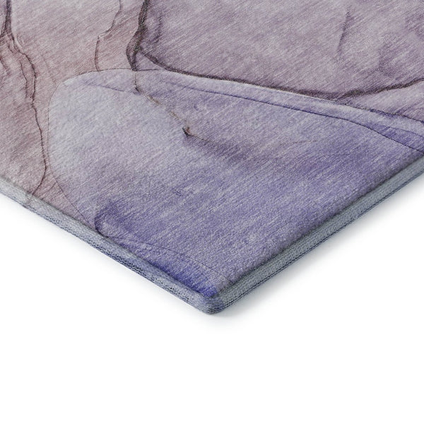 HomeRoots 5' X 8' Purple and Ivory Abstract Area Rug - Durable, Washable, Stain-Resistant with UV Protection! 646646