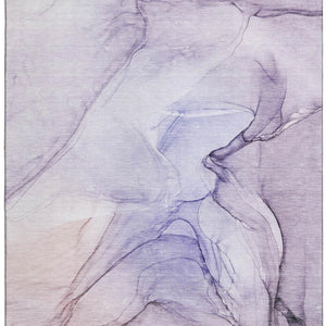 HomeRoots 10' X 14' Purple And Ivory Abstract Area Rug - Washable, UV Protected, Durable & Stylish Design 646650
