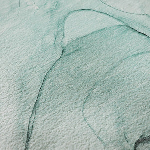 HomeRoots 8' Teal and Ivory Abstract Round Rug - Washable, UV Protected, and Perfect for Busy Homes! 646653