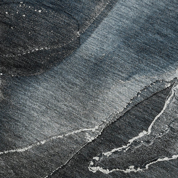 HomeRoots 5' X 8' Blue and Charcoal Abstract Area Rug - Stylish, Washable, UV-Protected for High-Traffic Spaces 646658