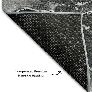 HomeRoots 9' X 12' Blue & Charcoal Abstract Washable Area Rug – Durable, Stylish & UV-Protected for Homes 646661