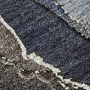 HomeRoots 5' X 8' Navy Blue & Charcoal Abstract Area Rug – Washable, UV-Protected, Stain-Resistant Design! 646682