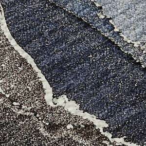 HomeRoots 8' X 10' Navy Blue and Charcoal Abstract Machine-Washable Area Rug with UV Protection & Style 646684