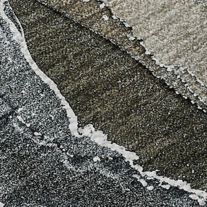 HomeRoots 8' X 10' Contemporary Orange & Charcoal Abstract Area Rug - Washable, UV Protected, Stain Resistant 646690