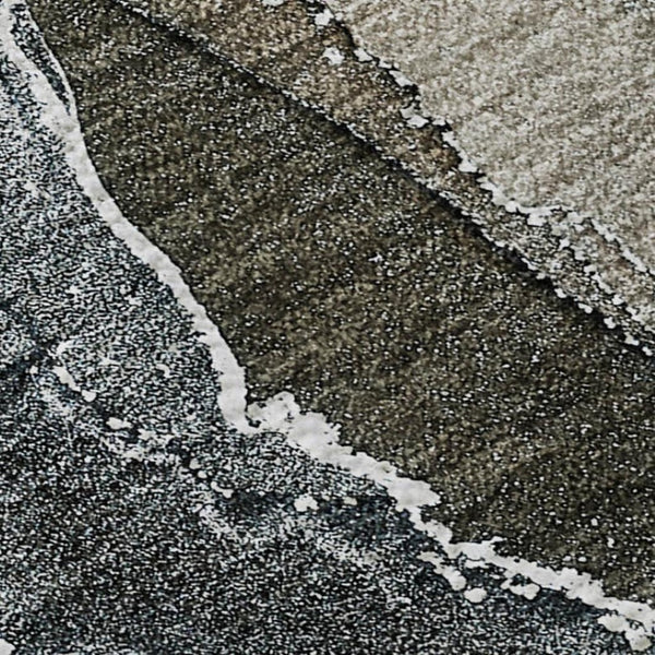 HomeRoots 8' X 10' Contemporary Orange & Charcoal Abstract Area Rug - Washable, UV Protected, Stain Resistant 646690