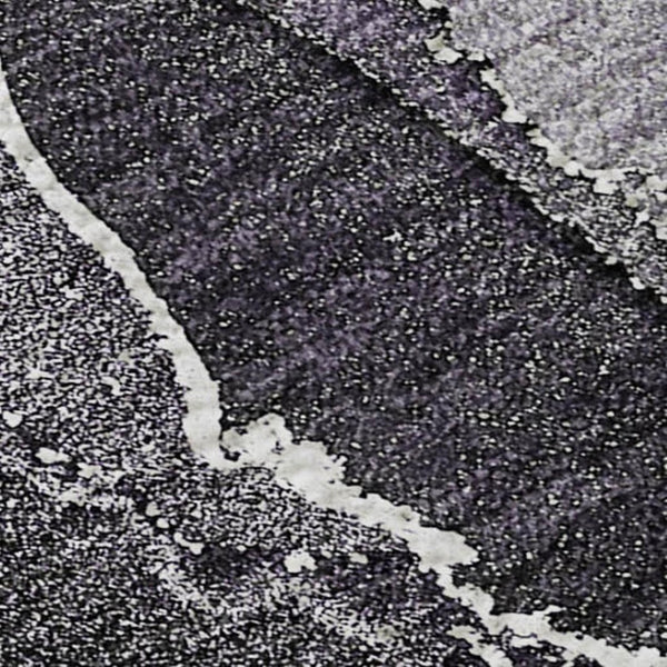 HomeRoots 5' X 8' Modern Purple & Charcoal Abstract Washable Area Rug with UV Protection for Easy Care 646694