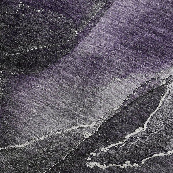 HomeRoots 5' X 8' Modern Purple & Charcoal Abstract Washable Area Rug with UV Protection for Easy Care 646694