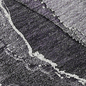 HomeRoots 8' X 10' Contemporary Purple & Charcoal Abstract Washable Area Rug with UV Protection & Durability 646696