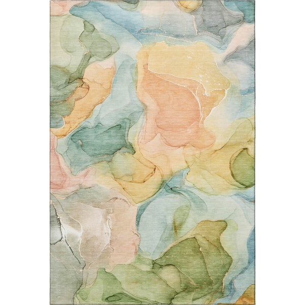 HomeRoots 9' X 12' Vibrant Abstract Washable Area Rug with UV Protection – Ideal for Busy Homes & Style 646703