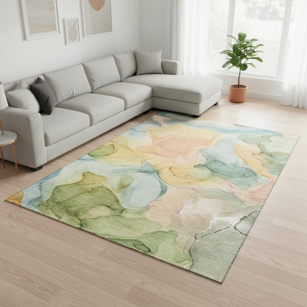 HomeRoots 10' X 14' Vibrant Abstract Area Rug with UV Protection – Washable, Stain Resistant & Perfect for High-Traffic Homes! 646704