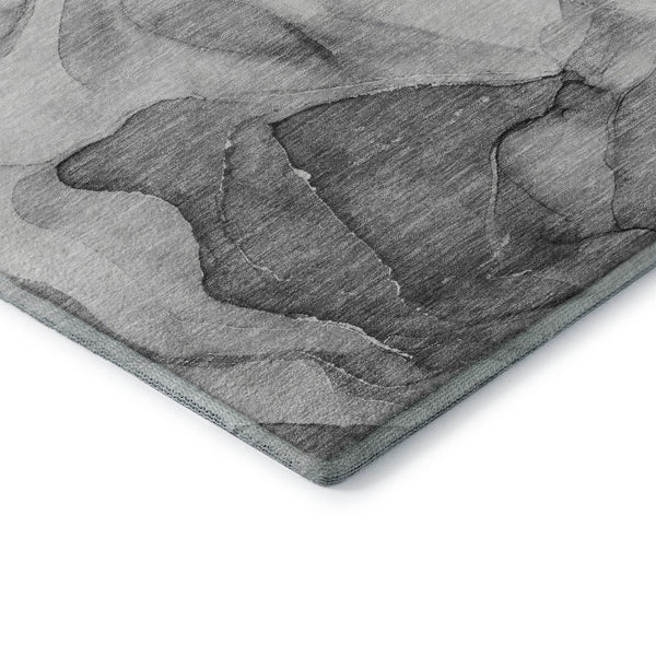 HomeRoots 10' Gray and Ivory Abstract Washable Area Rug with UV Protection - Ideal for High-Traffic Spaces! 646716
