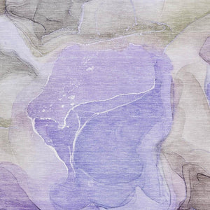 HomeRoots 5' X 8' Purple And Gray Abstract Area Rug - Washable, UV Protected, Stain-Resistant for Modern Homes 646736