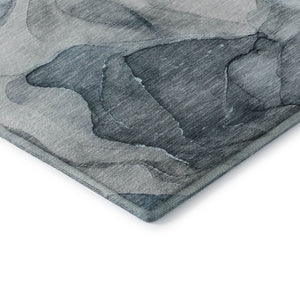 HomeRoots 8' X 10' Teal and Gray Abstract Area Rug - Stylish, Washable, UV-Protected, Perfect for Modern Spaces! 646744