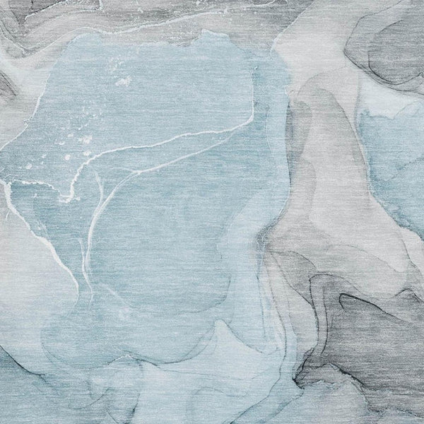 HomeRoots 10' Teal and Gray Abstract Washable Area Rug – UV Protected, Stain Resistant, Perfect for Modern Spaces! 646746