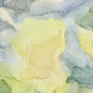 HomeRoots 5' X 8' Washable Area Rug in Yellow, Blue & Beige - Abstract Design with UV Protection & Stain Resistance 646748