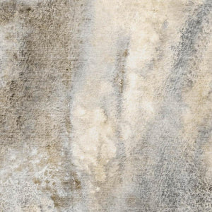HomeRoots 5' X 8' Stylish Beige and Ivory Abstract Area Rug - Washable, UV Protected, Stain-Resistant Design! 646764