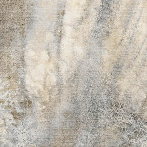 HomeRoots 9' X 12' Beige And Ivory Abstract Washable Area Rug – Stylish, Durable, UV-Protected for High-Traffic Homes 646767