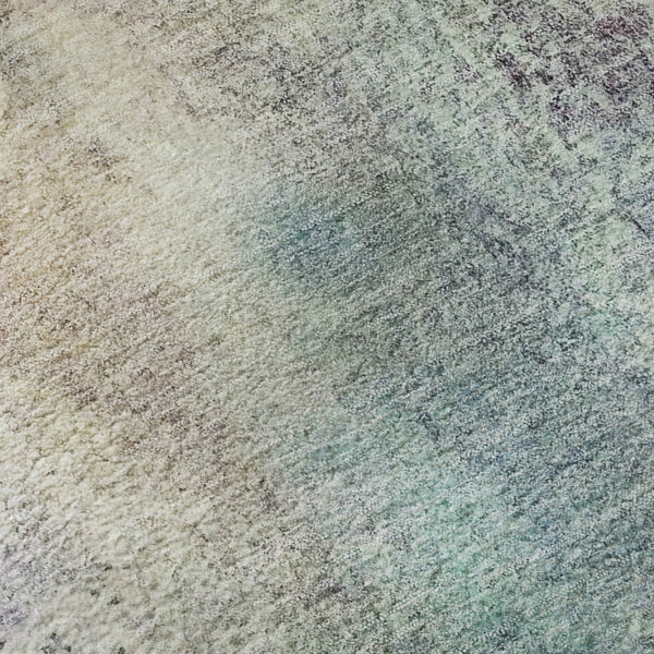 HomeRoots 8' Vibrant Blue, Purple & Ivory Abstract Round Rug – Washable, UV-Protected for Modern Spaces! 646771