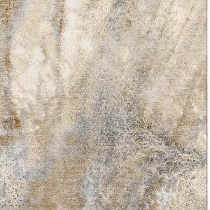 HomeRoots 5' X 8' Stylish Brown and Ivory Abstract Area Rug - Washable, UV Protected for Durable Everyday Living 646776
